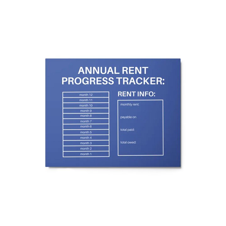 ANNUAL RENT TRACKER (white design 12) product image (1)