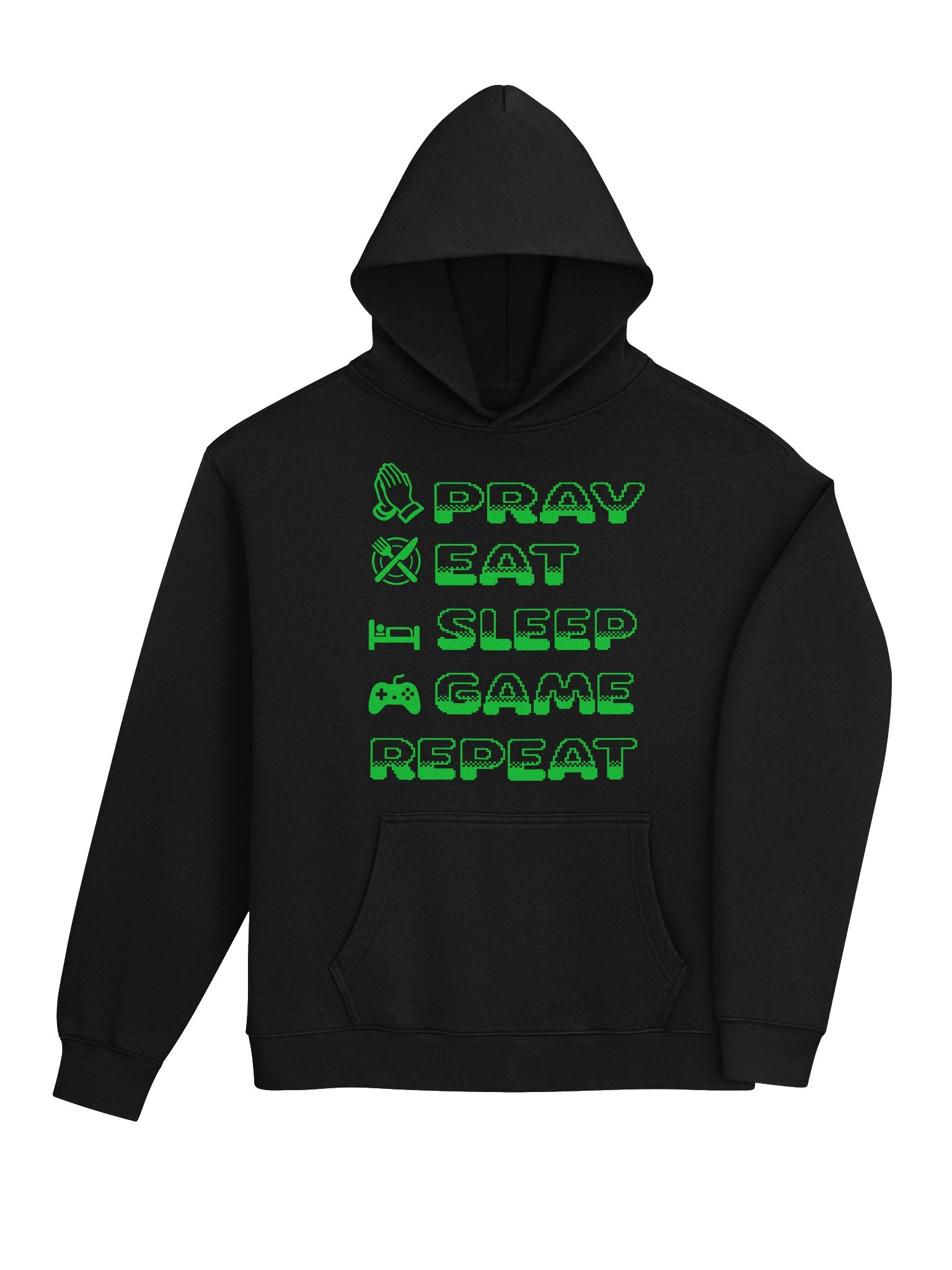 Pray Eat Sleep Game Repeat Hoodie – Christian Gamer Hoodie product image (4)