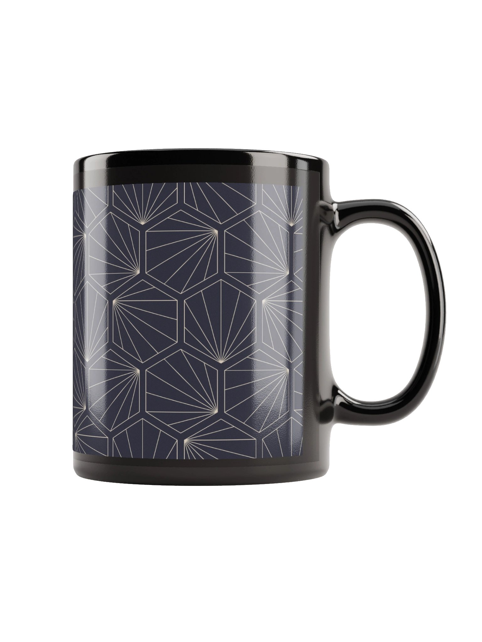 Sleek and Stylish: The Minimalist Black Glossy Mug Design product image (1)