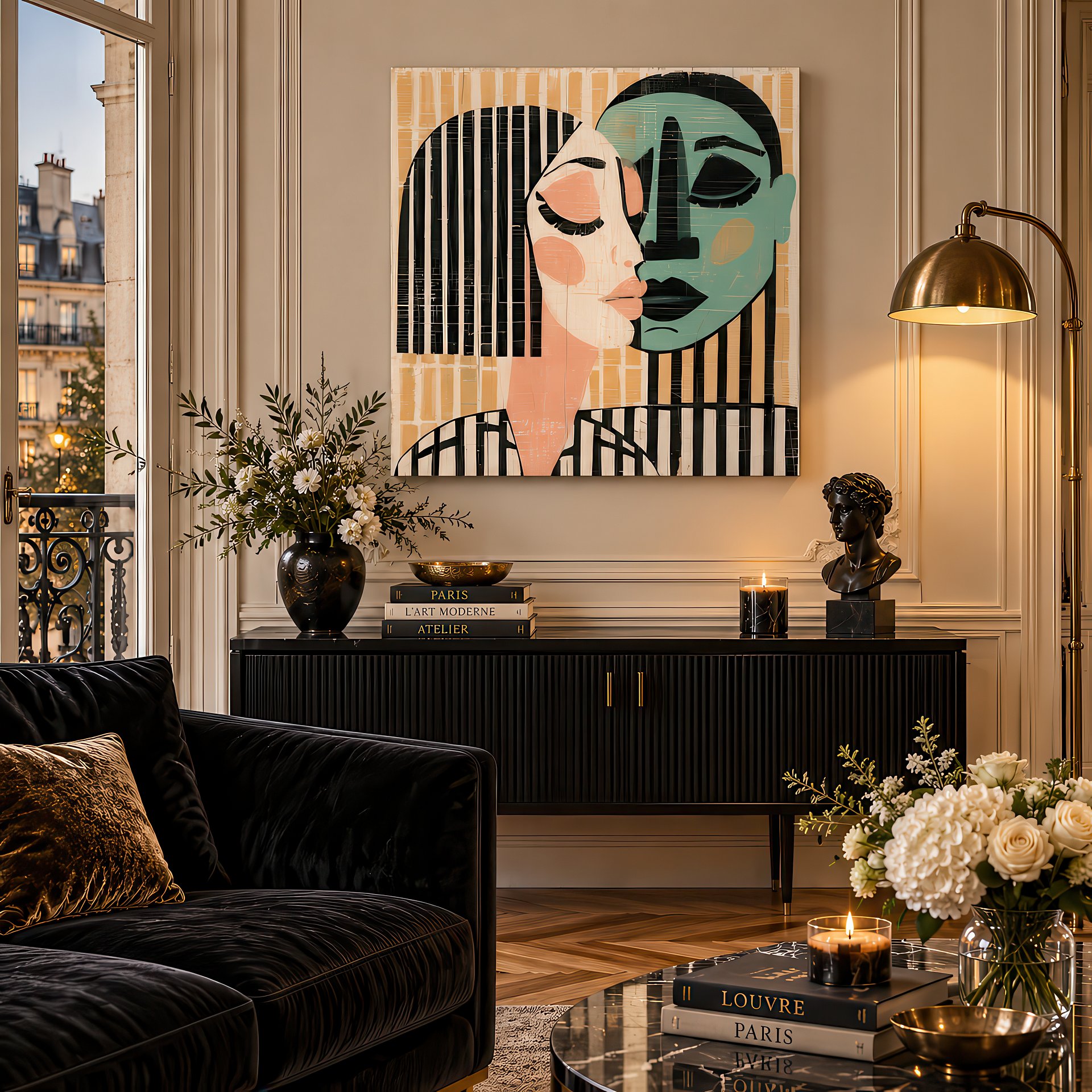 Le Baiser | Mid-Century Lovers Birch Wood Art | Wall Decor | 24x24″ (60x60 cm) product image (5)
