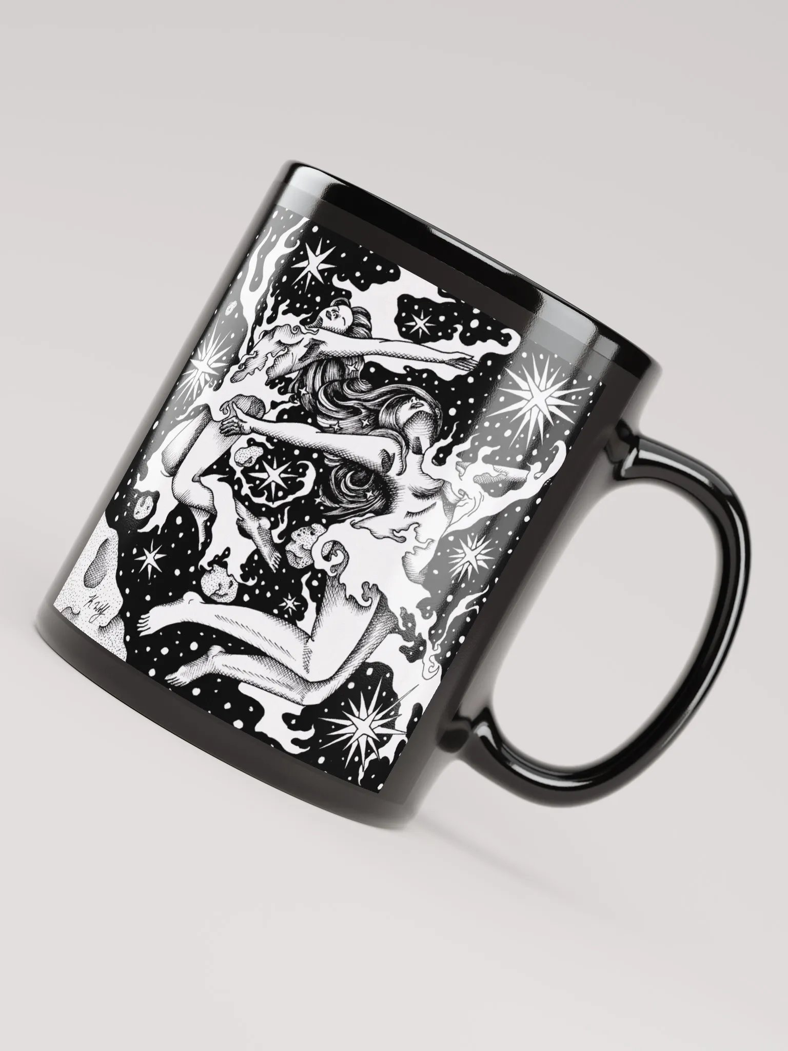 Gemini Zodiac, Black Glossy Mug product image (7)