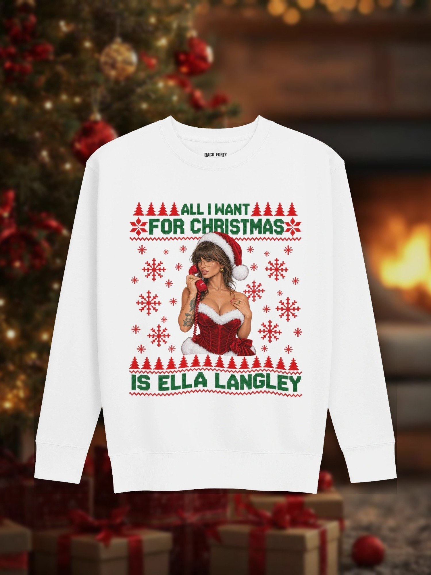 All I Want for Christmas Is Ella Langley™ On The Phone Unisex Sweatshirt - Ugly Sweater Edition product image (1)