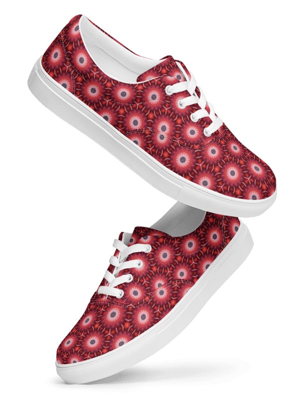 Red Floral Kaleidoscope Women's Canvas Shoes product image (4)