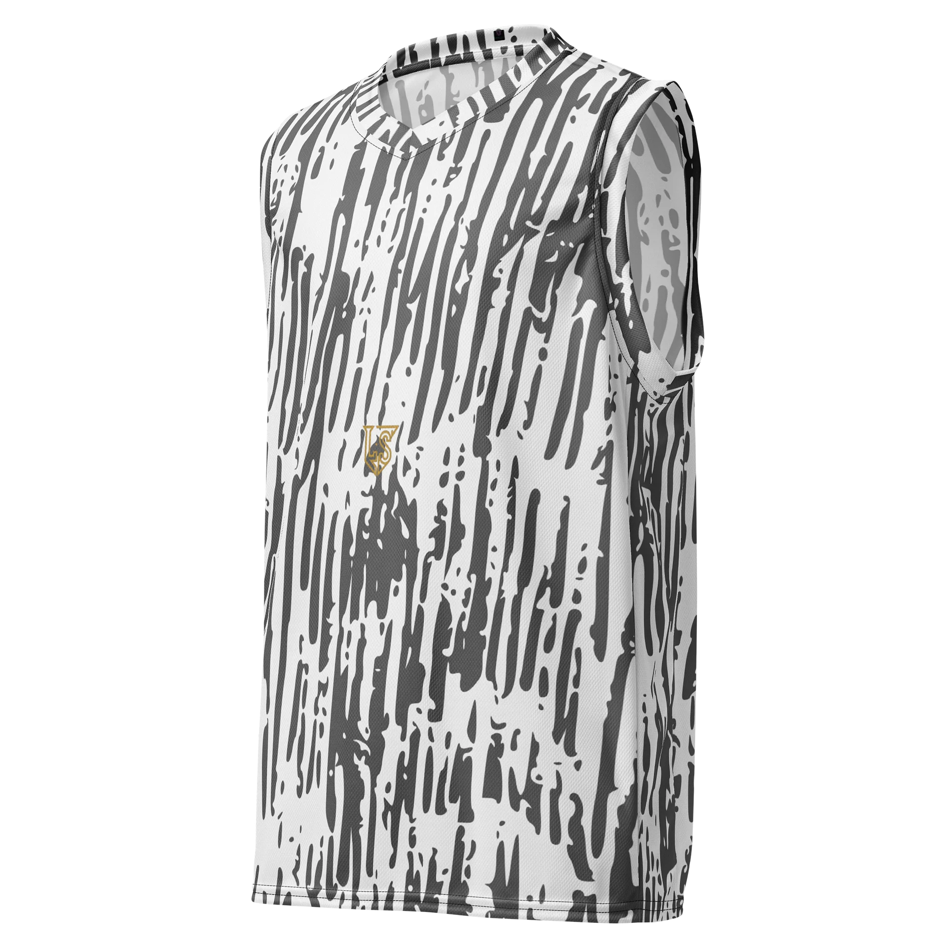 No Cap - White w/Black Strokes Sleeveless Pattern Design product image (1)