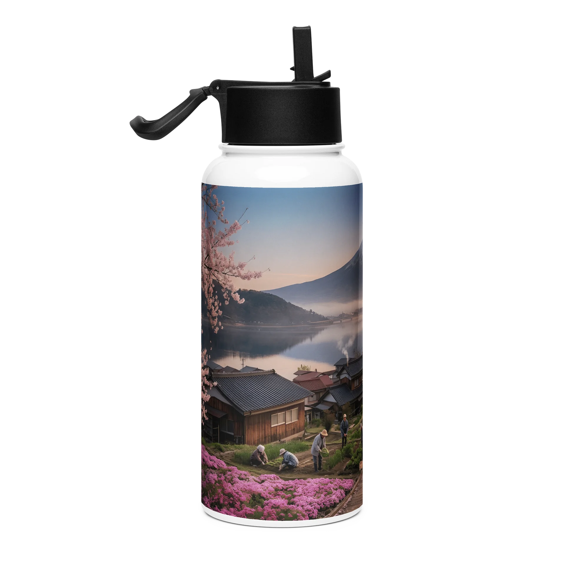 Mount Fuji Stainless Steel Water Bottle with Straw Lid (32 oz) product image (4)