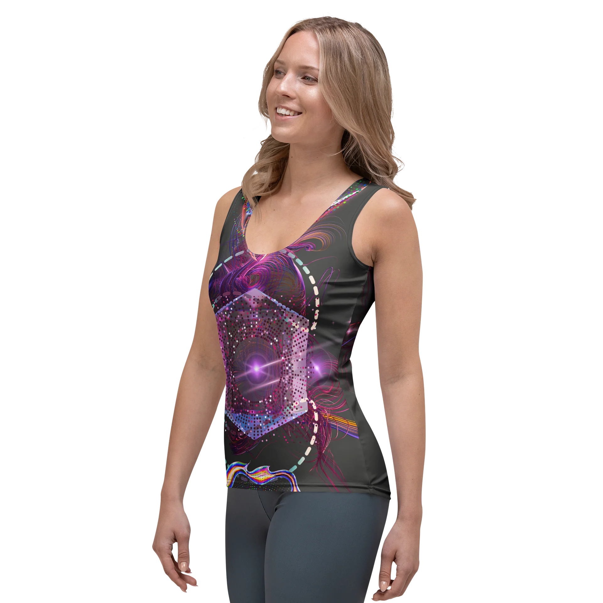 Neon Cosmic Geometric Tank Top product image (3)