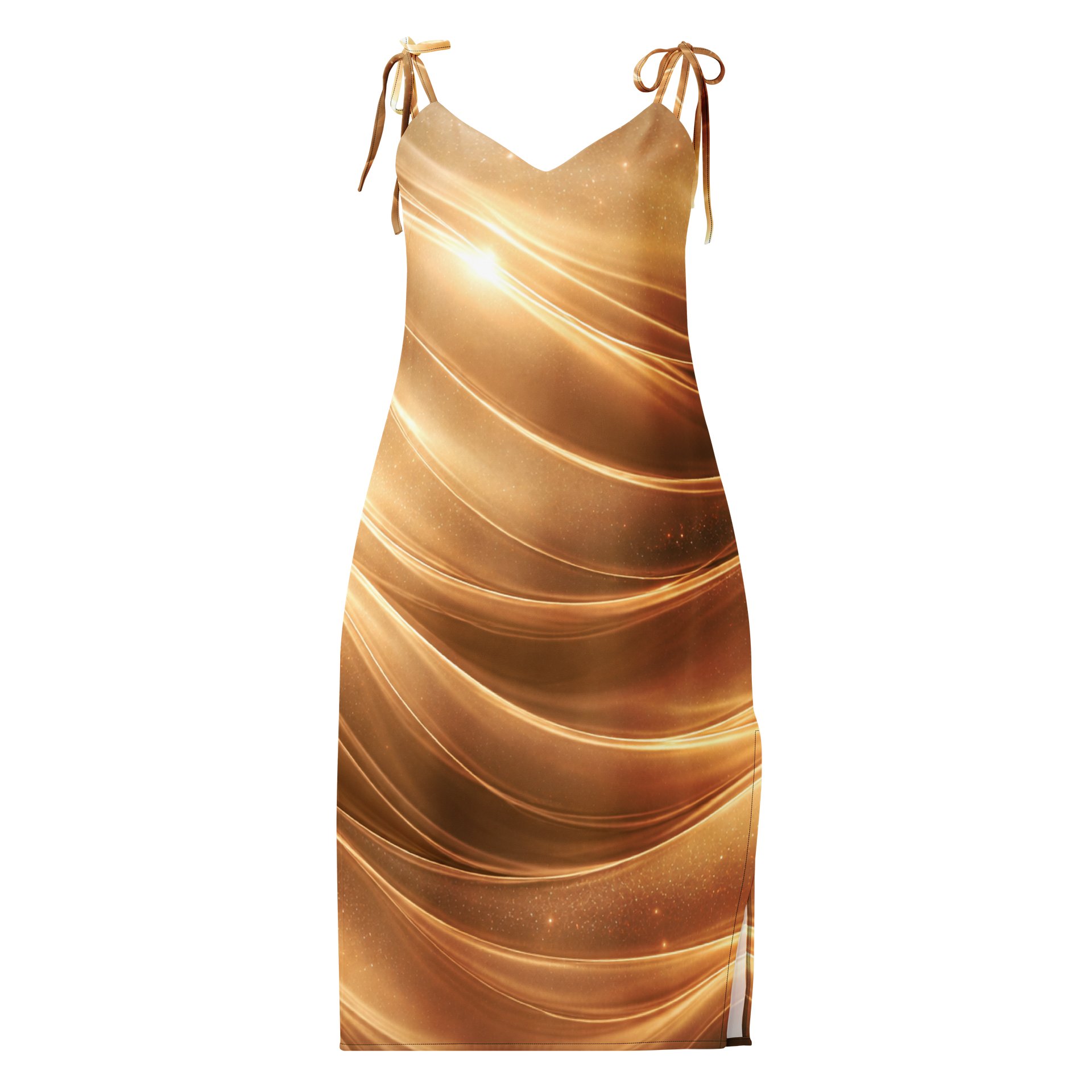 LetshyGo Gold midi dress with a front side slit product image (3)