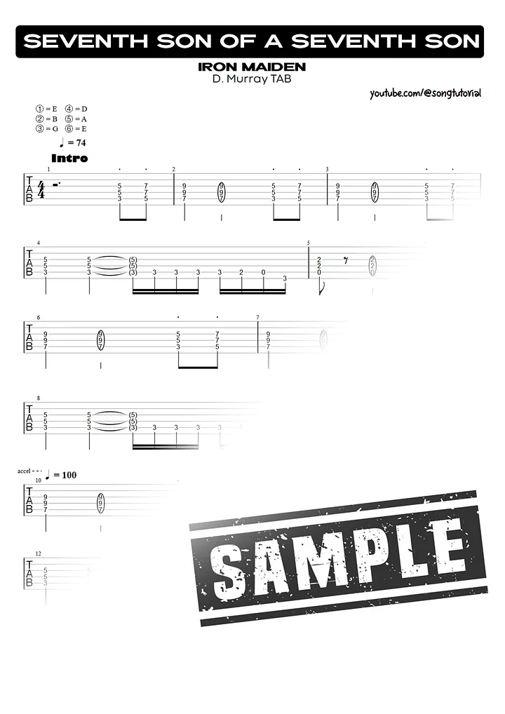 Seventh Son of a Seventh Son | PDF Tab + Guitar Pro | Iron Maiden product image (2)