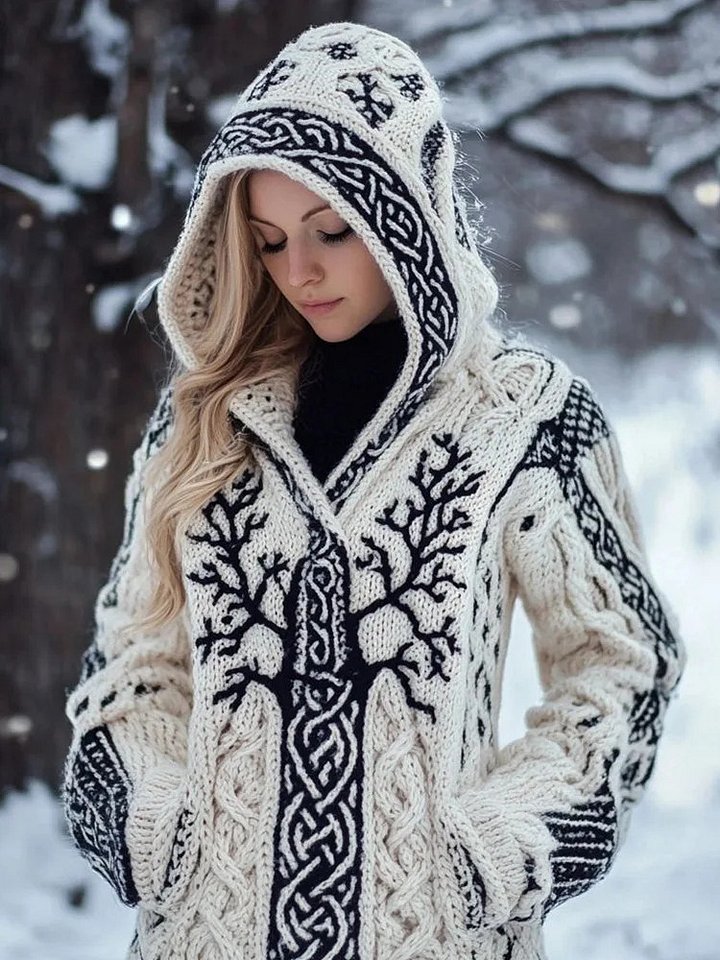 Nordic Winter Hooded Knit Cardigan product image (1)