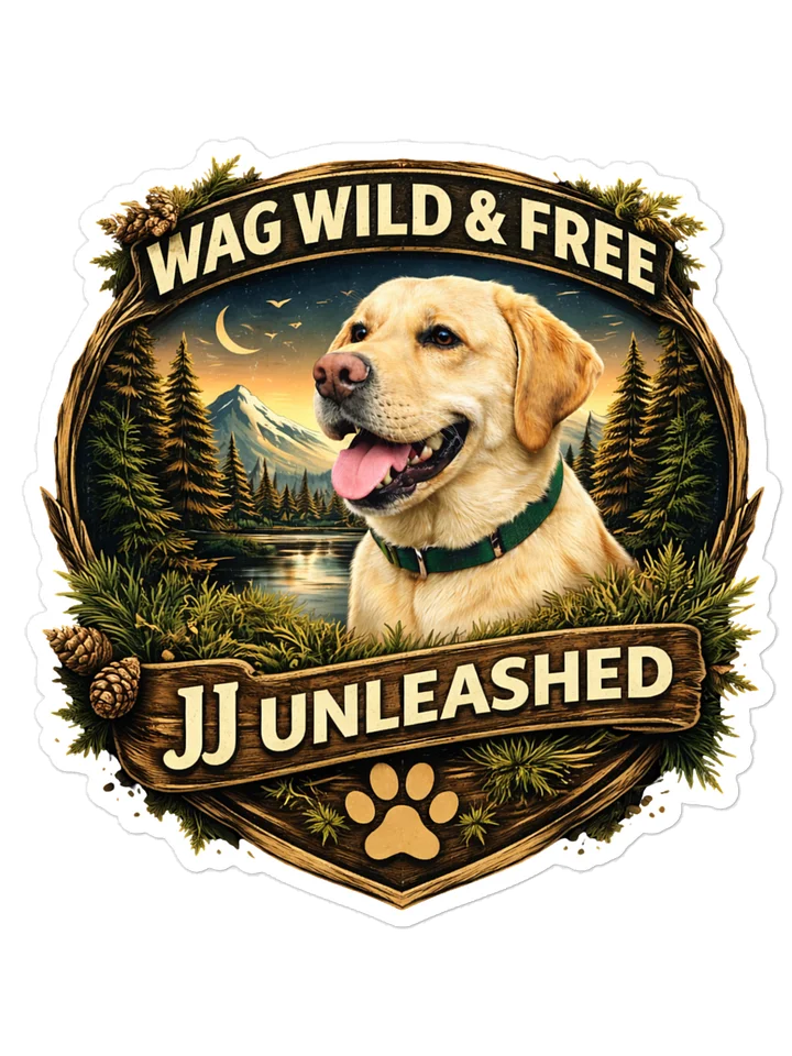 JJ Unleashed Adventure Crest Sticker – Wag Wild & Free product image (1)