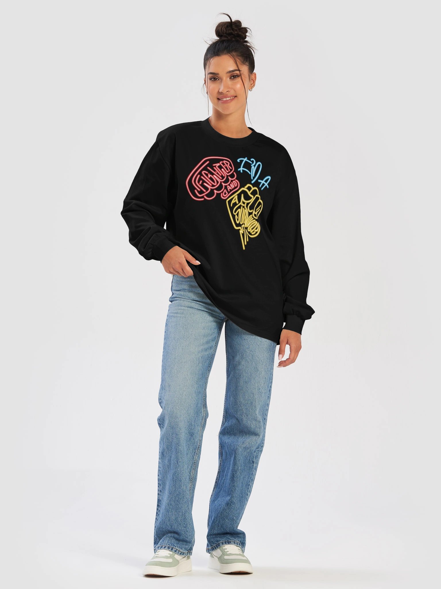 Neon I'm A Fighter And Survivor Long Sleeve Tee product image (1)