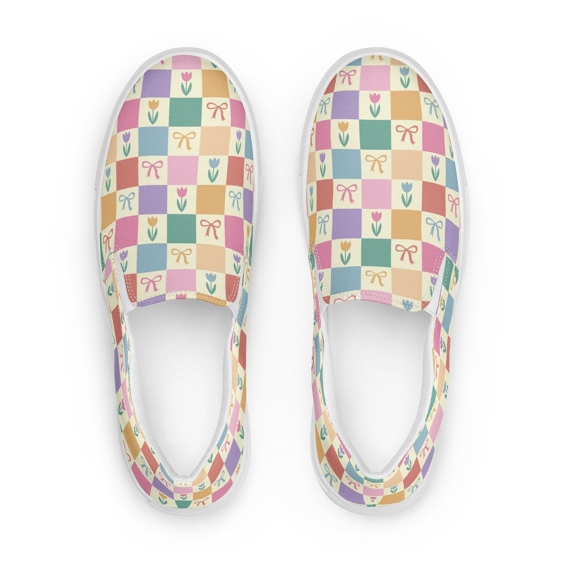 Pastel Tulip Bow Slip-On Shoes product image (1)