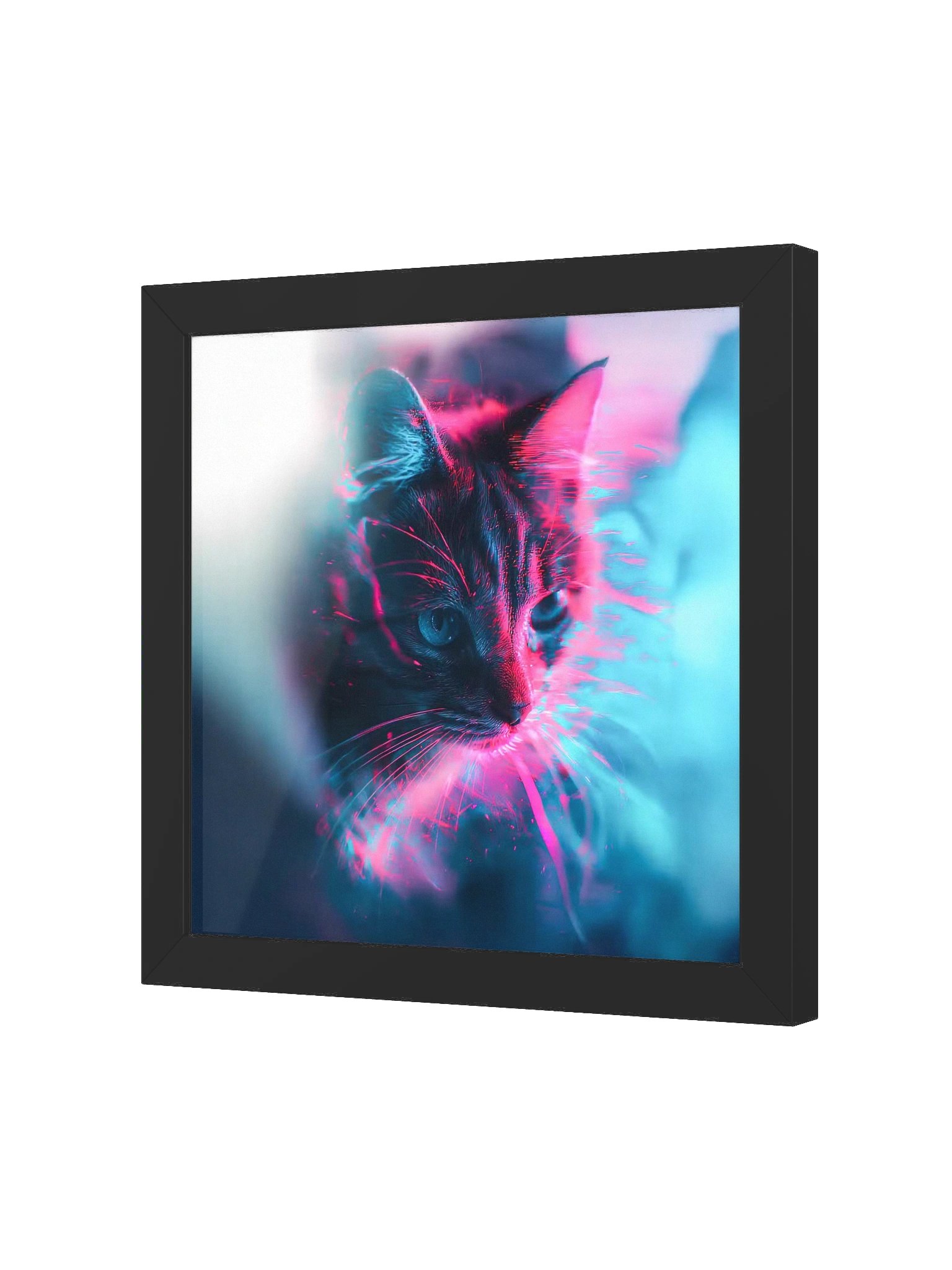 SOCIOGRAFICO // NEON_FELINE: Glitch Reality Framed Art product image (9)
