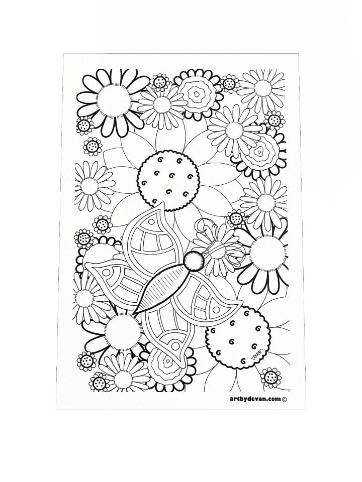 Color Your Own Art: Flying Flowers product image (1)