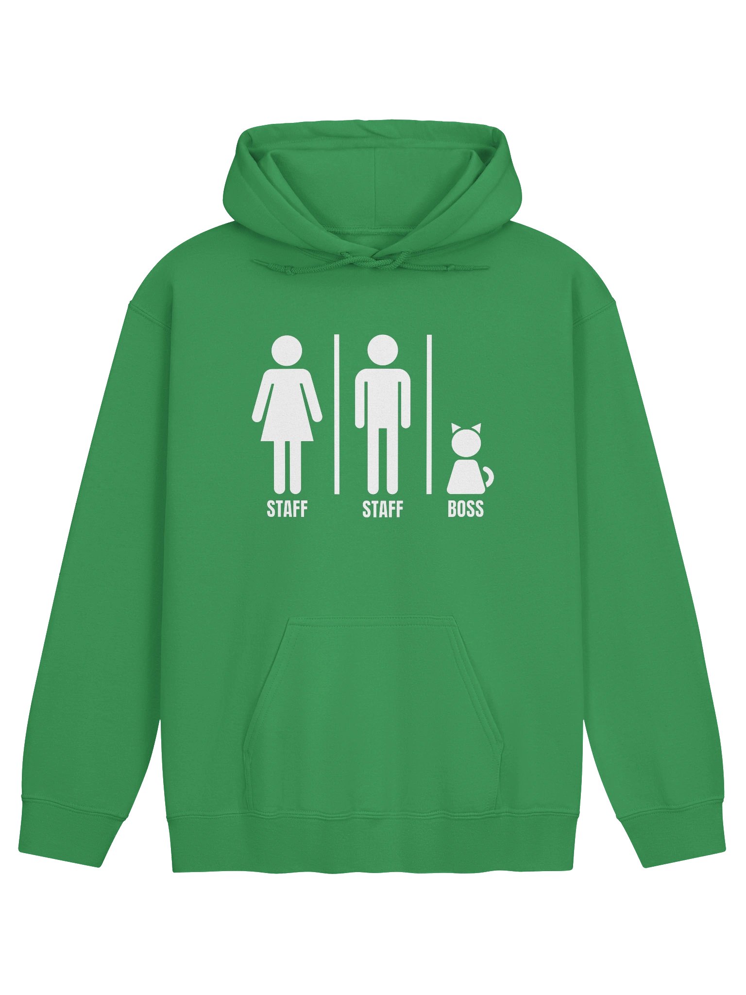 Bathroom Sign with Cat the Boss - Unisex Adult Hoodie product image (1)