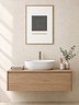 Geometric Square Line Print | Black and White Bathroom Wall Art