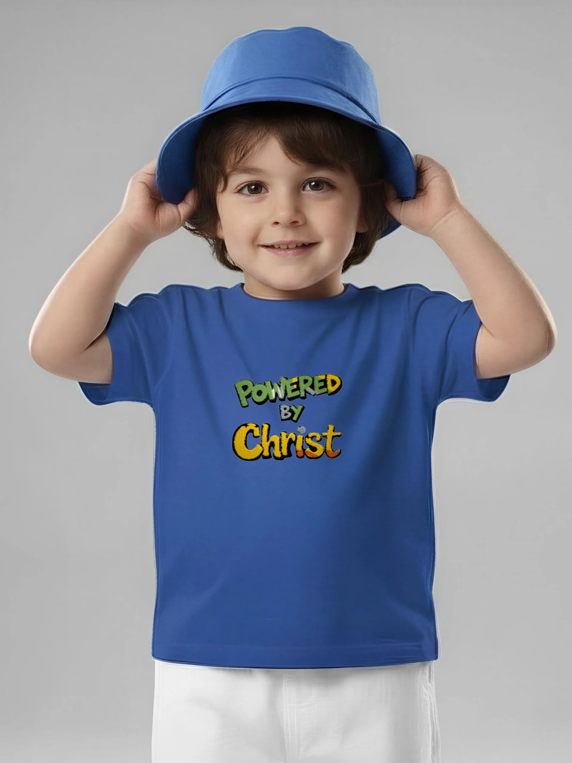Embroidered Powered By Christ Baby Boys T-shirt product image (1)