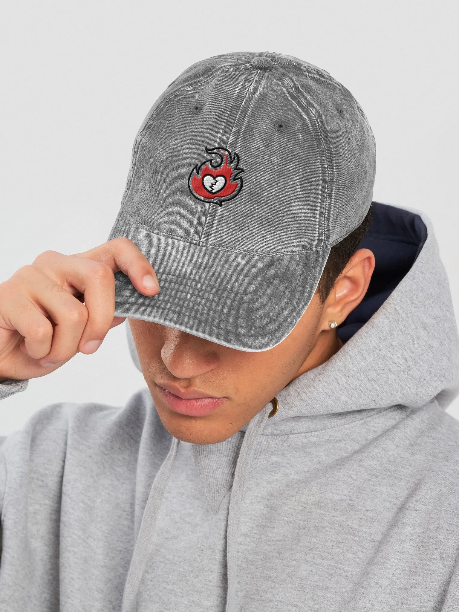 Heartbreaker Flame // Vintage Wash Grey Hat product image (7)
