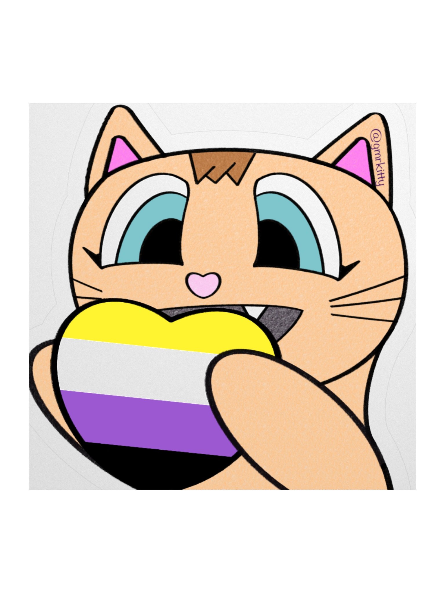 Enby Pride Kitty Sticker product image (1)
