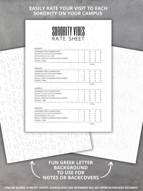 Sorority Recruitment Organizer, Sorority Rush Organizer, Rush Week Planner Checklist product image (6)
