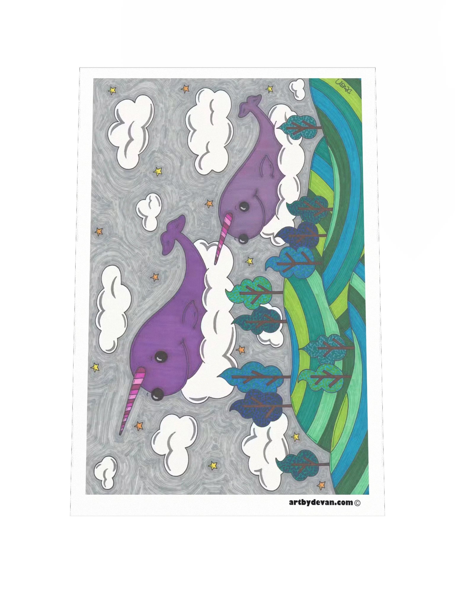 Art Print: Narwhals in the Sky product image (1)