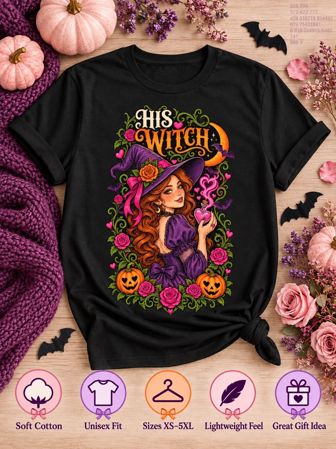 Couples Halloween T-Shirt – His Witch Love Potion product image (3)