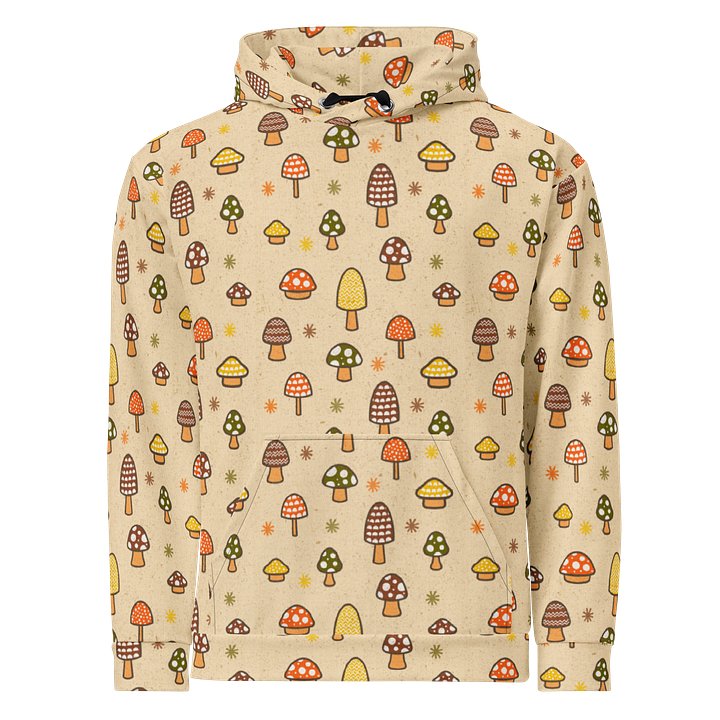 1970s Retro Mushrooms Unisex Cotton Hoodie product image (1)
