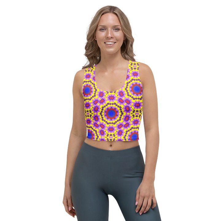 Purple Floral Sleeveless Crop Top product image (1)