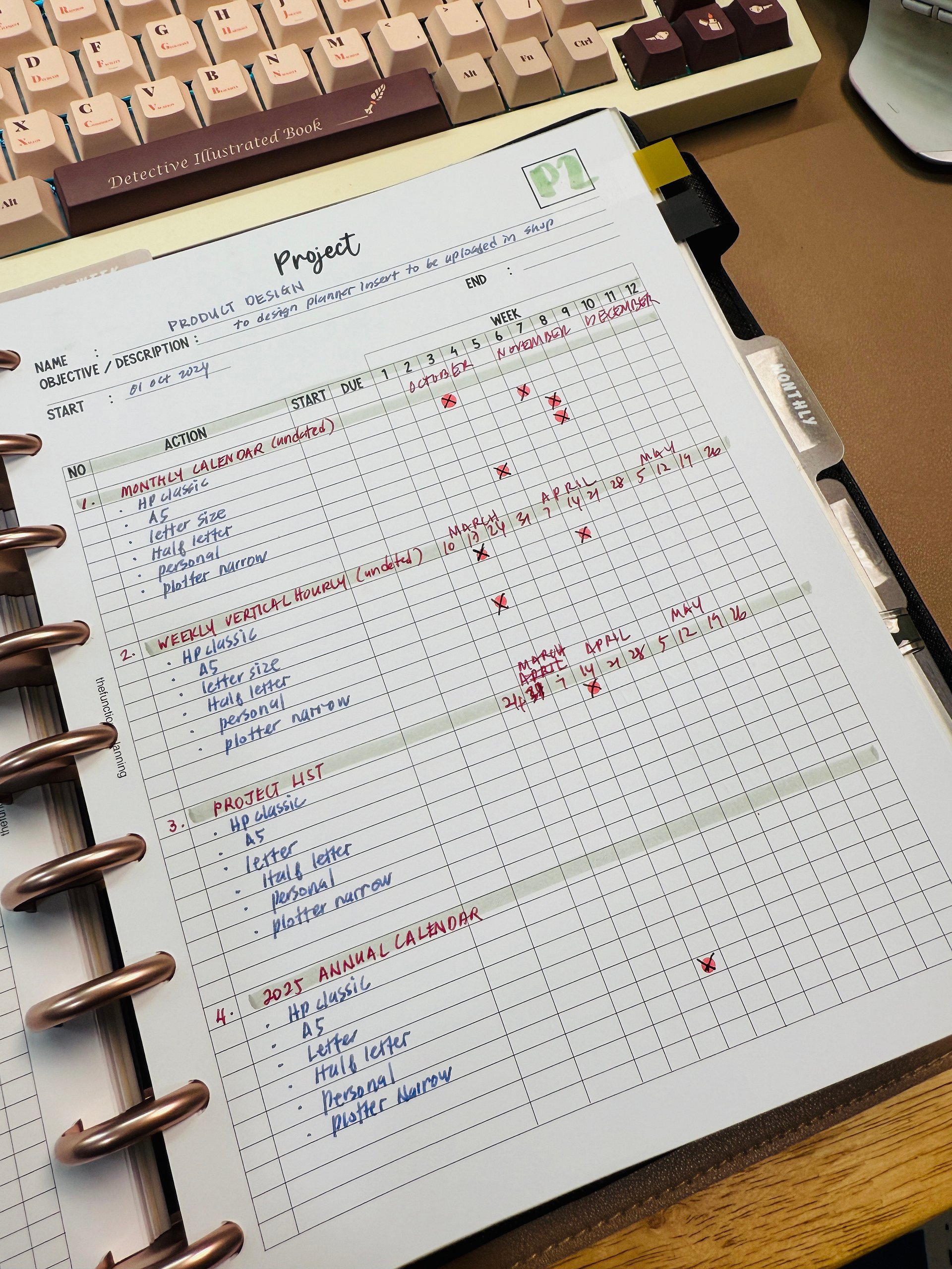 Project Management Planner Insert | Gantt-Style 12-Week Tracker | Letter Size product image (5)