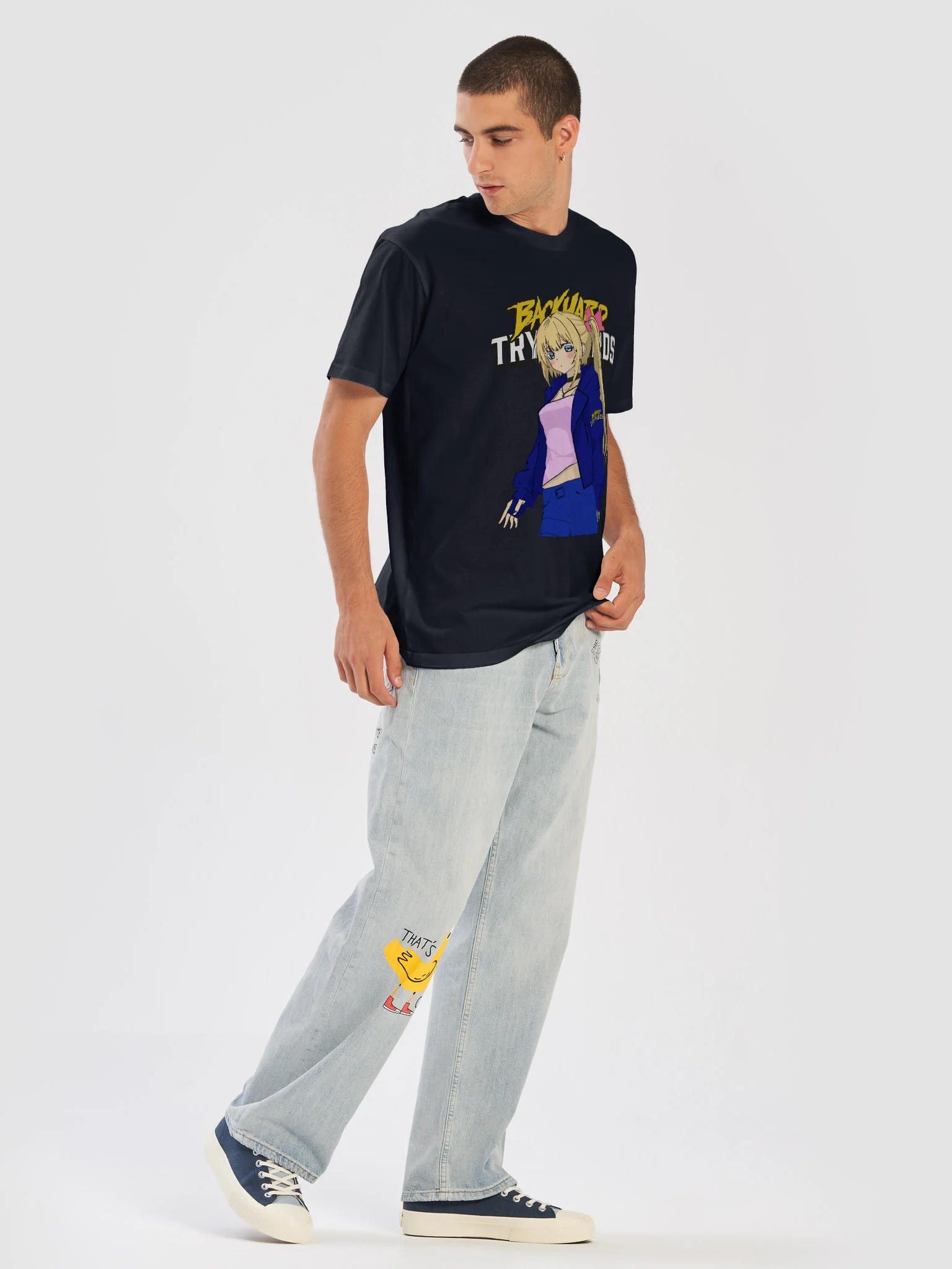 BACKYARD TRY-HARDS Anime Character Premium Unisex T-Shirt product image (2)