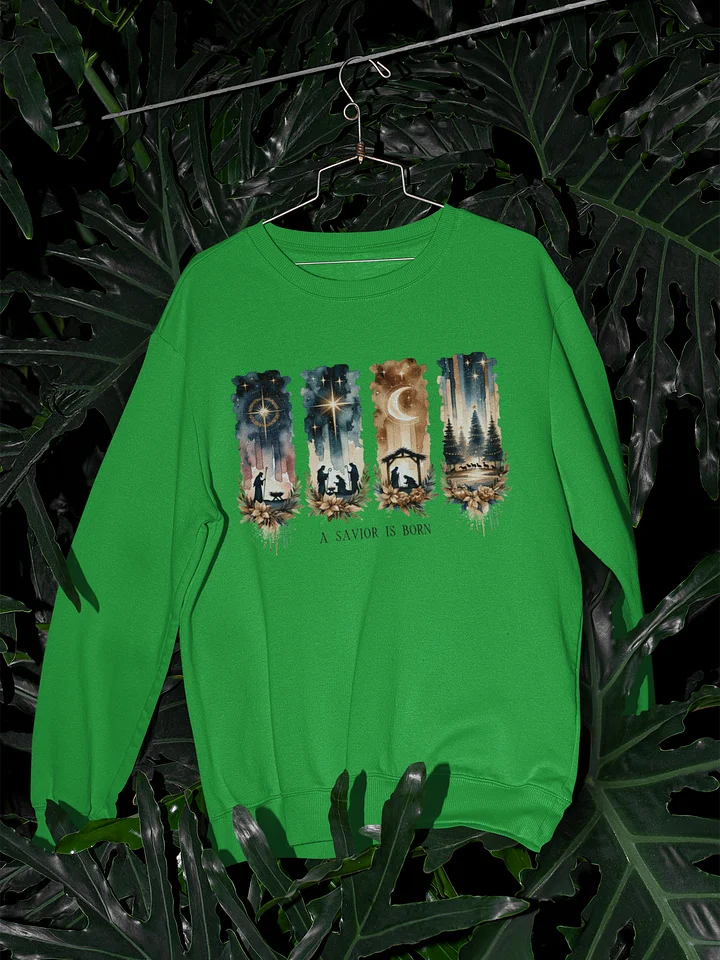 A Savior Is Born Christmas Sweatshirt product image (1)