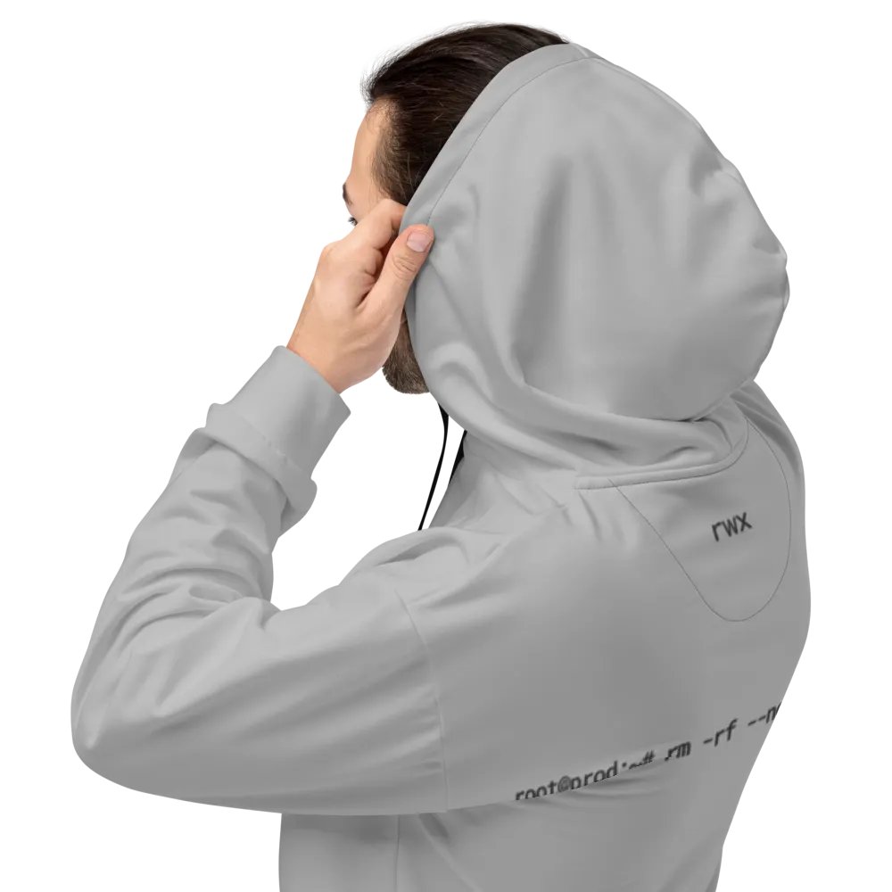 goodbye cruel world, rm -rf / hoodie (grayscale mode) product image (3)