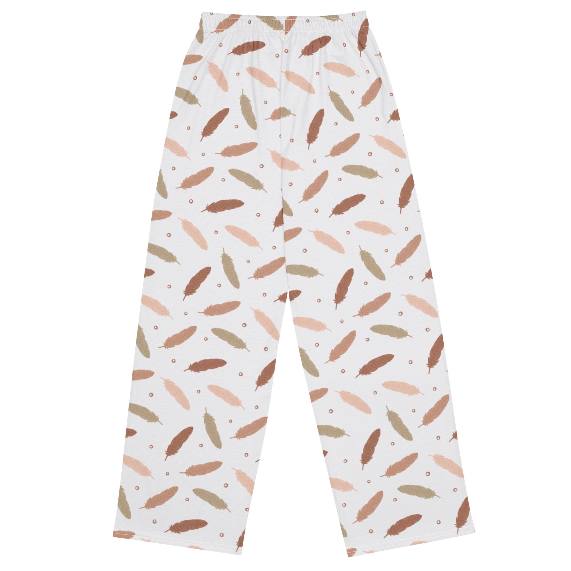 Mocha Mousse Feathers Unisex Wide Leg Pants product image (2)