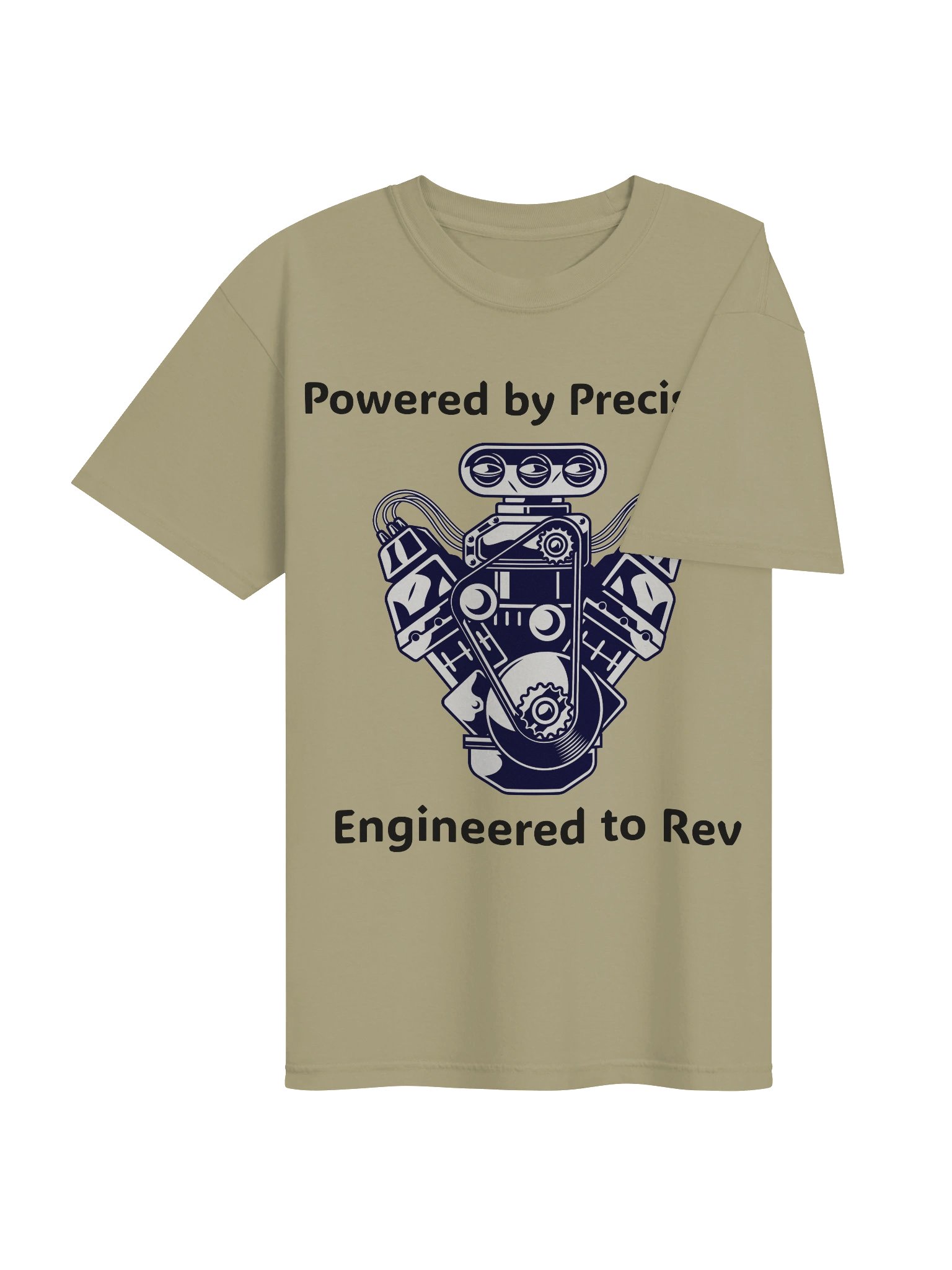 Powered by Precision Engineered to Rev T-Shirt | Car Engine Graphic Tee for Vehicle Guys & Mechanics product image (4)