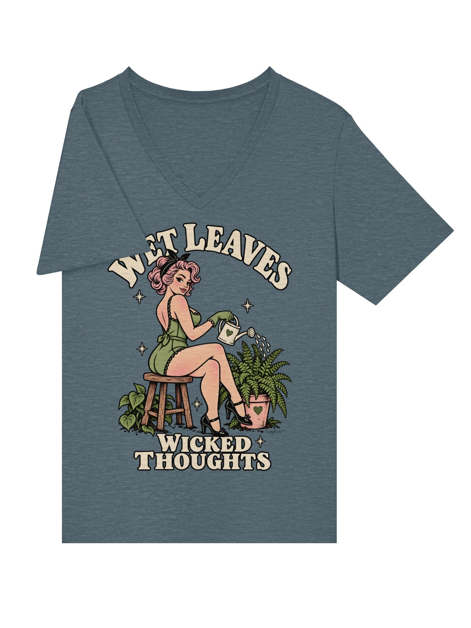 Wet Leaves Wicked Thoughts V-Neck Tee product image (5)