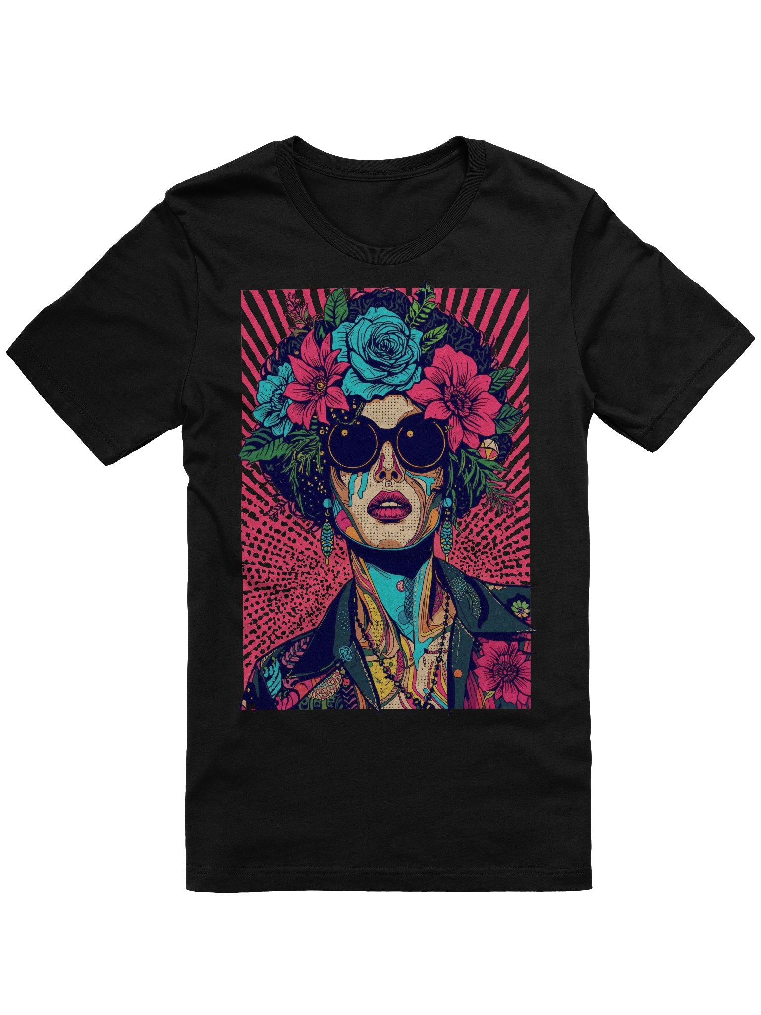 Neon Blossom Pop‑Art Supersoft Tee product image (17)