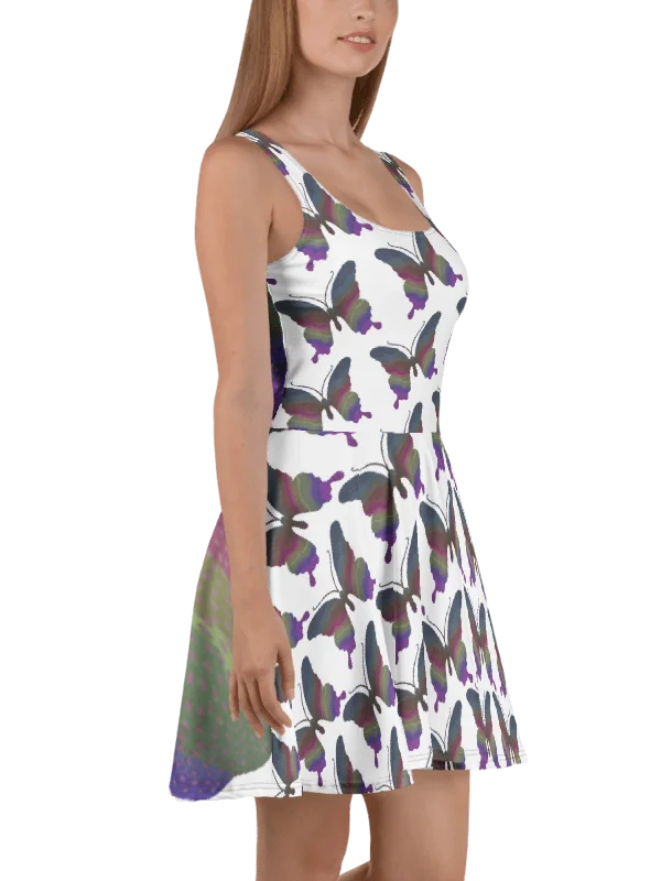 Ethereal Butterfly Drift – All-Over Print Skater Dress product image (6)