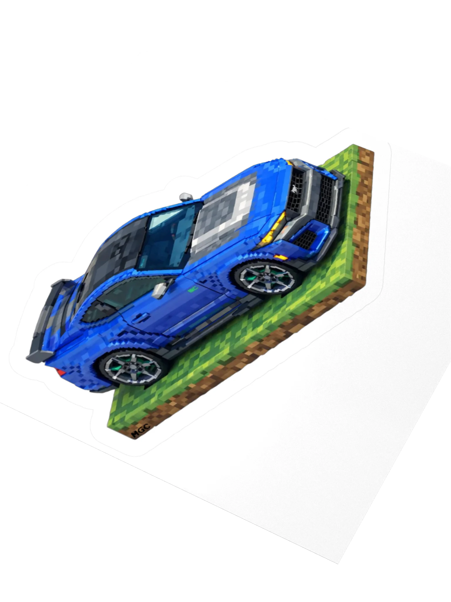 Blue Ford Mustang Dark Horse Sticker (Pixel, Retro, Minecraft) product image (9)