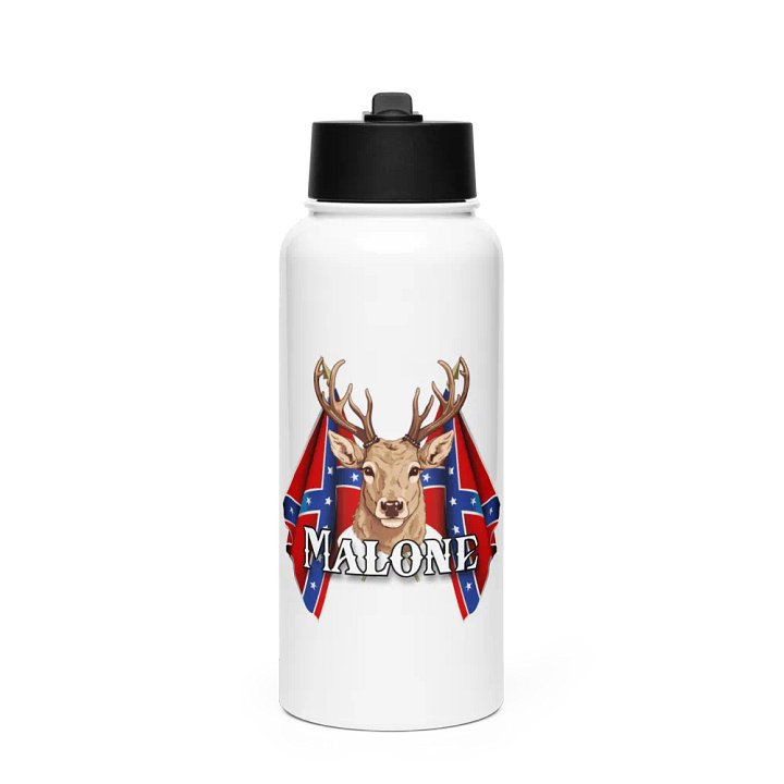 "Malone" Last Name Rebel Redneck Deer - Stainless Steel Sports Water Bottle product image (1)