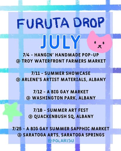 hey there furu-fam! our july schedule's finally here and ready to make a huge splash this month!  you can catch us hanging ou...