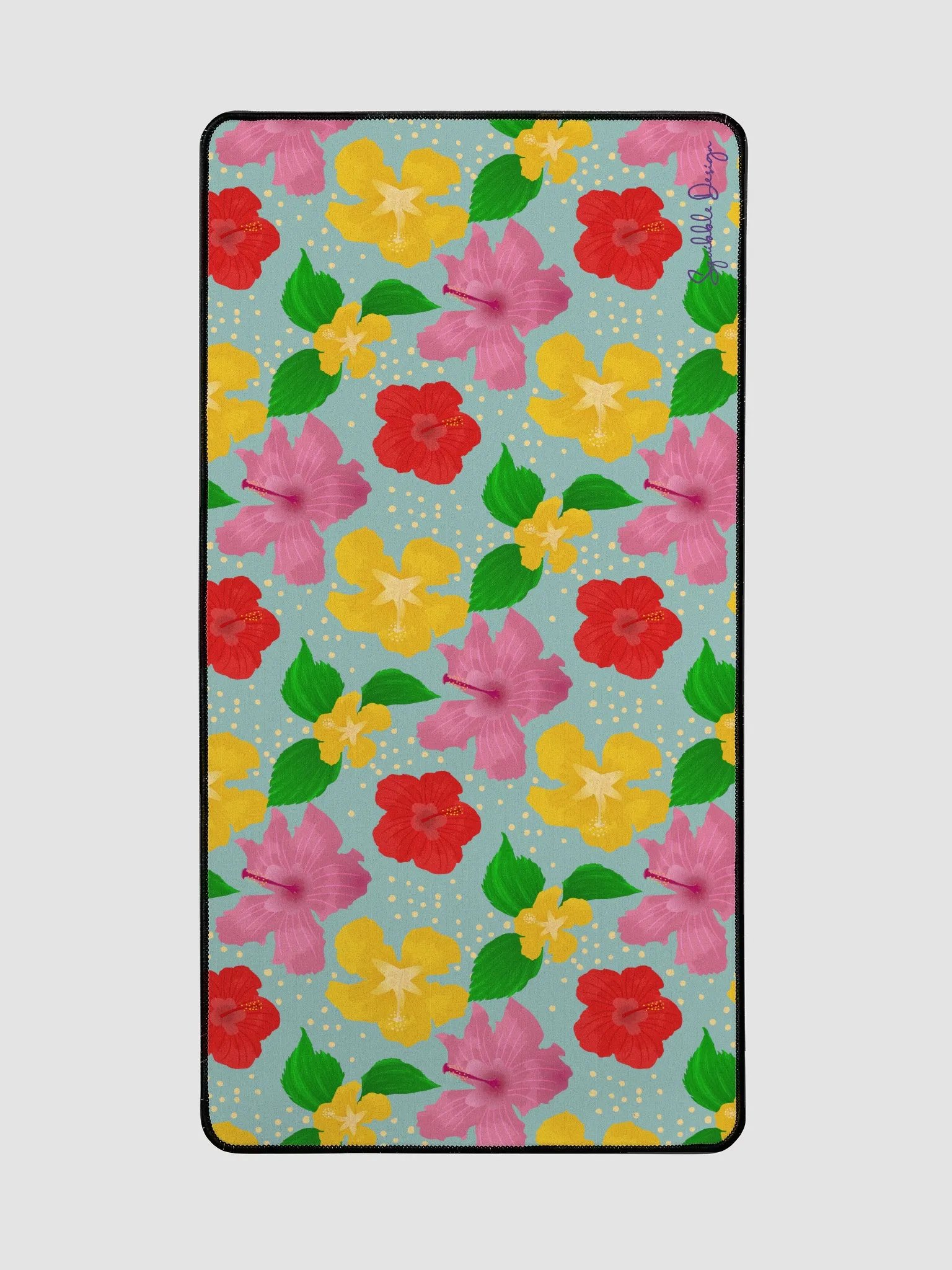 Hibiscus Flowers Pattern Desk Mat product image (2)