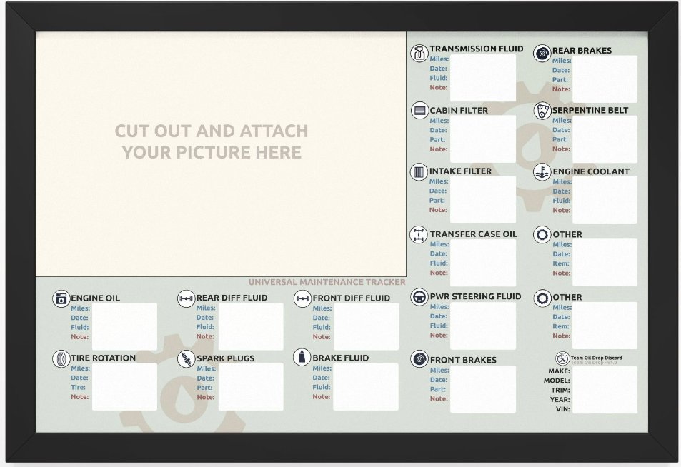 Universal Maintenance Tracker - Framed product image (1)