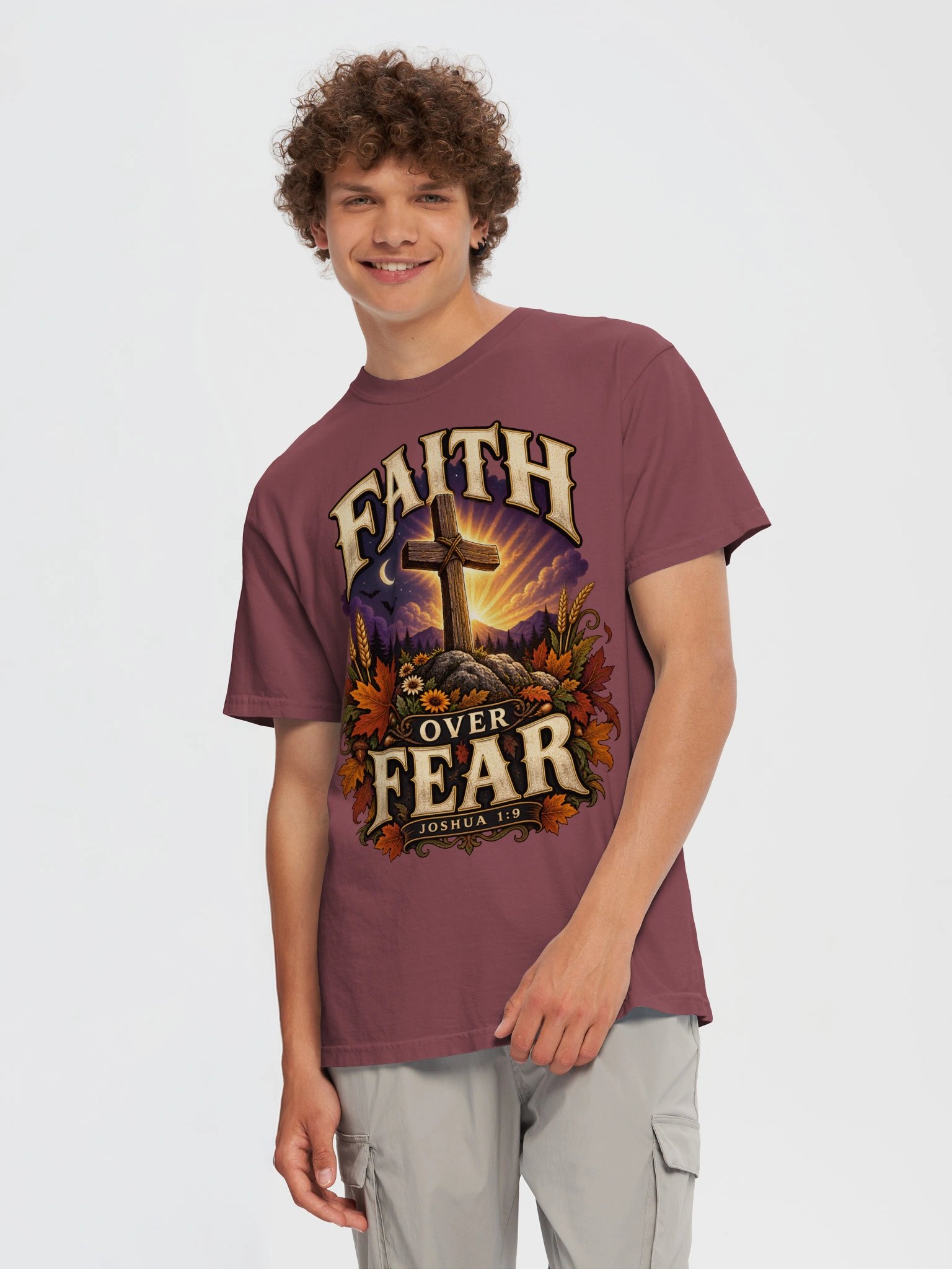 Faith Over Fear—Joshua 1:9 | Christian Autumn Shirt product image (5)