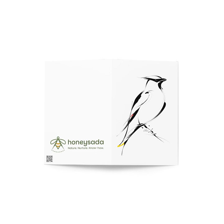 Cedro The Cedar Waxwing (Stroke Art) - A Honeysada Greeting Card product image (2)