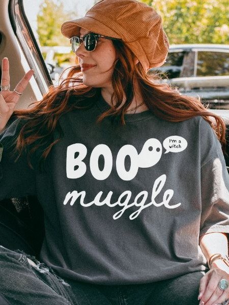 Boo Magical Halloween Cozy Minimalist Fall Shirt product image (7)