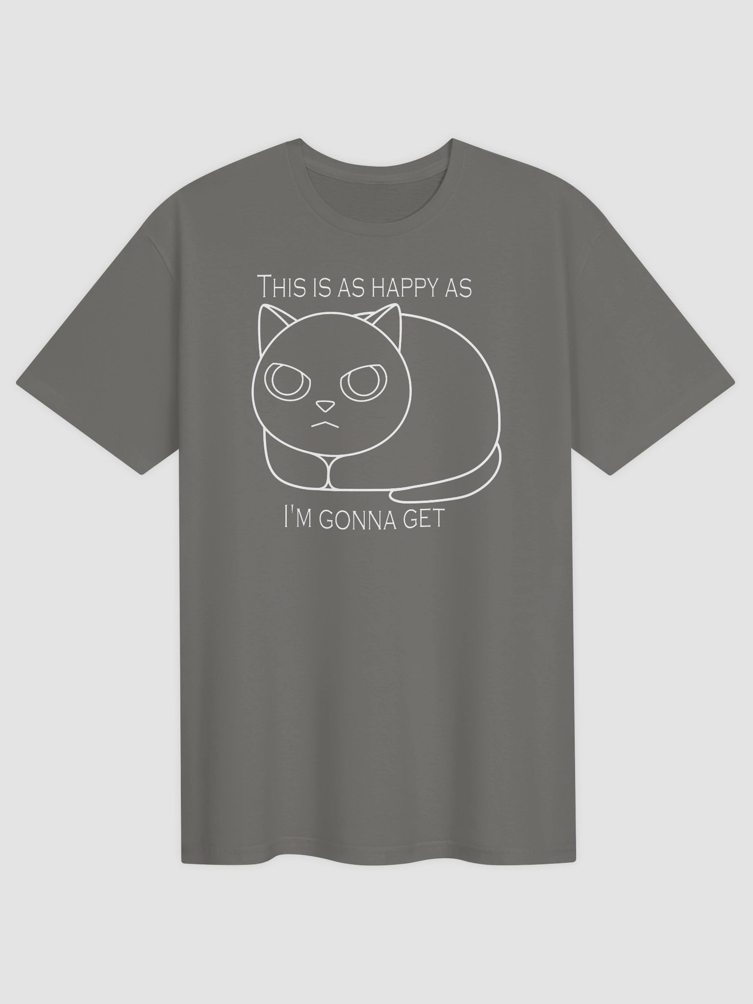 Happy Grumpy Cat (White Print) - Unisex Adult Super Soft Lightweight T-shirt product image (1)