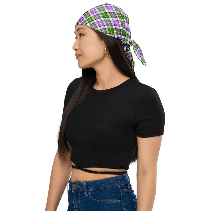 Lavender and Green Plaid Bandana product image (1)
