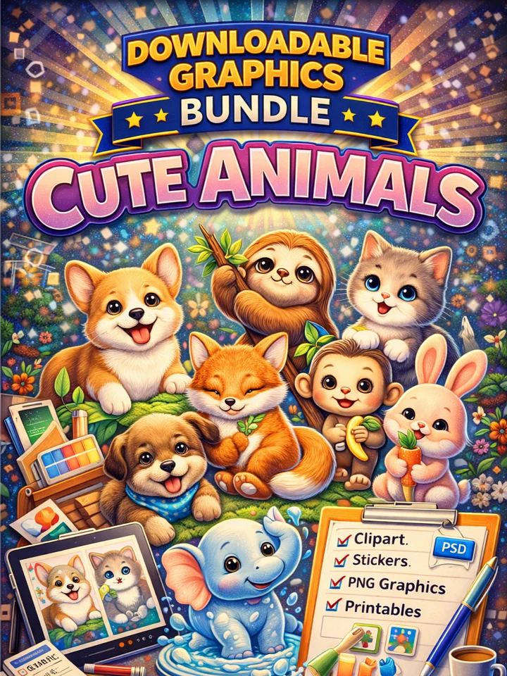 40 Adorable Animal Graphics Resellers Bundle product image (1)