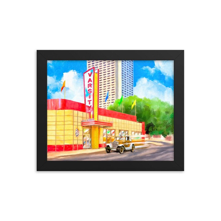 Atlanta Varsity – Vintage Midtown Studio Framed Print product image (1)