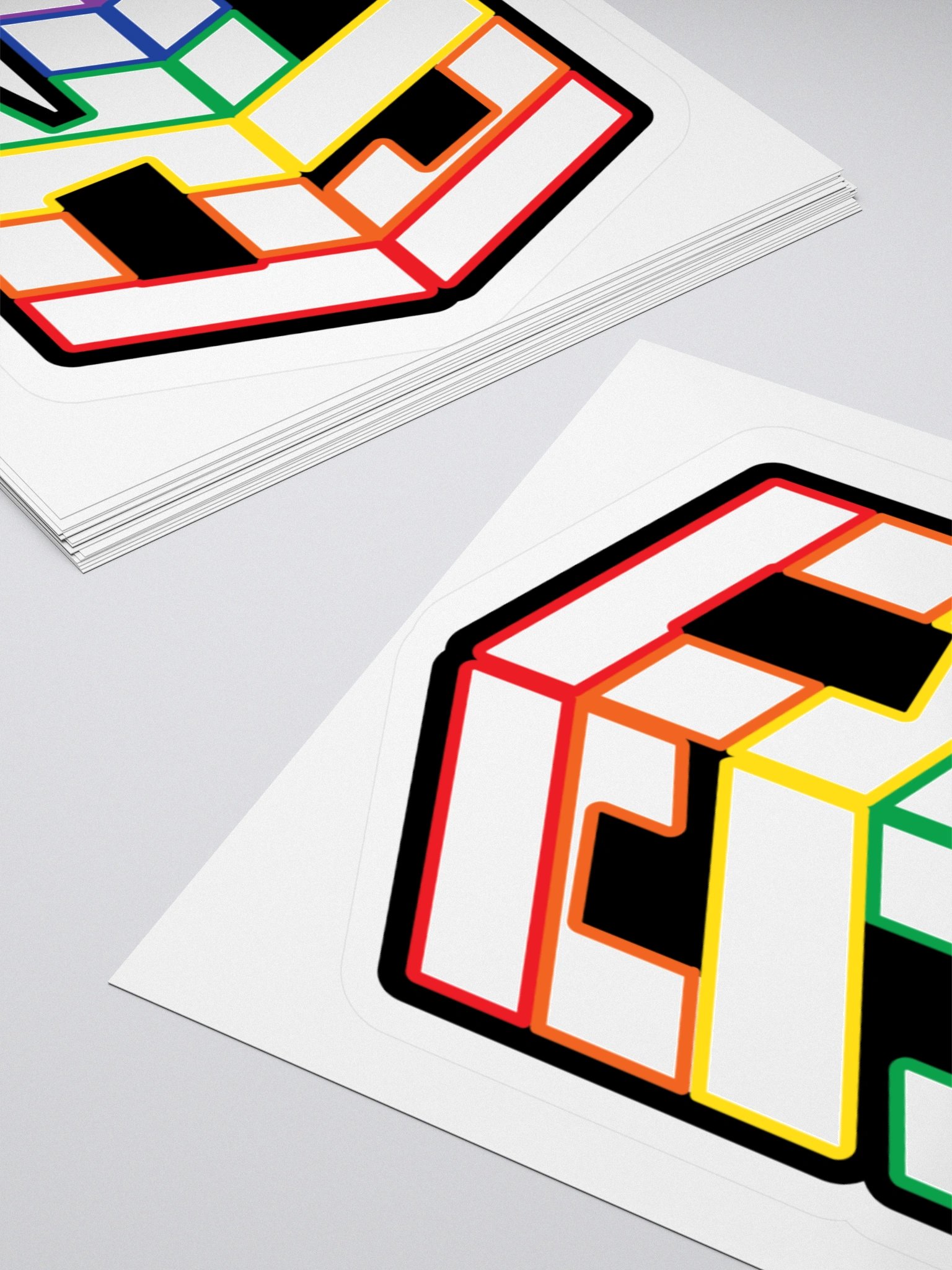 Rainbow Outline White Fill Sticker product image (11)